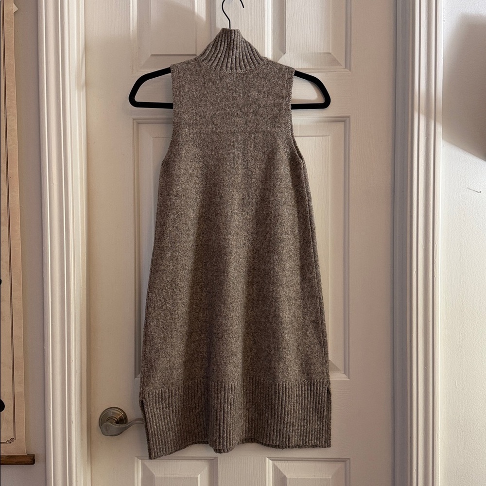 Women’s sleeveless turtleneck mini dress tan XS - Picture 4 of 5